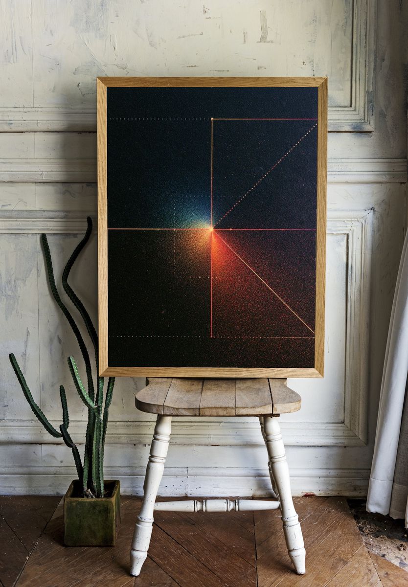 Neon Geometry Abstract Poster. — room view 1