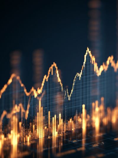 Golden Market Data Abstract Poster.