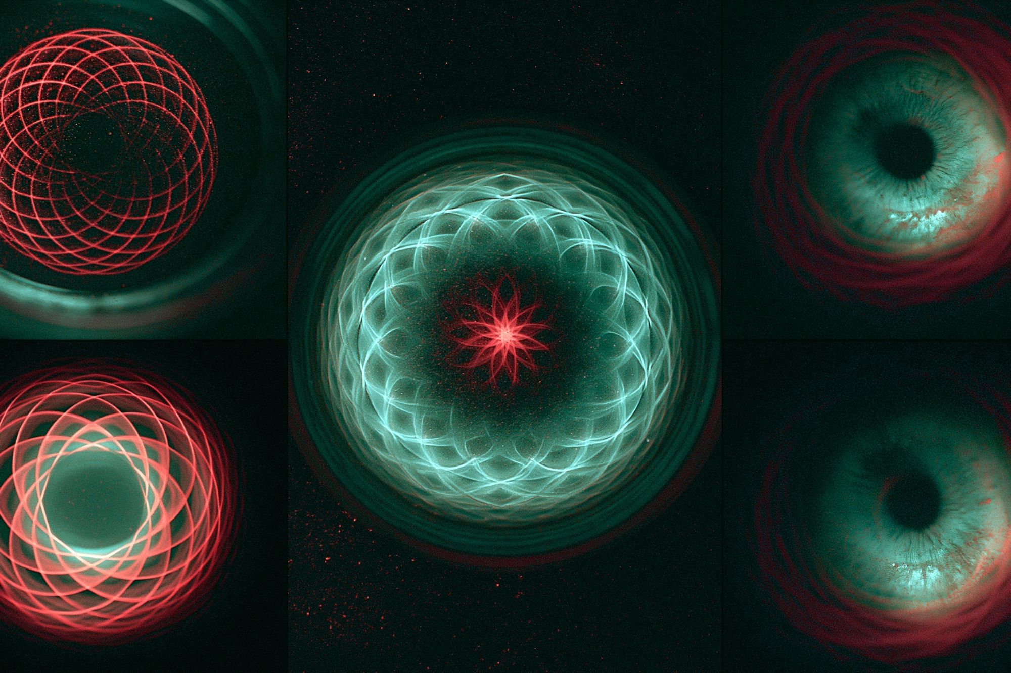 Neon Orbital Geometry Abstract Poster. poster detail