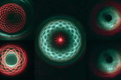 Neon Orbital Geometry Abstract Poster.