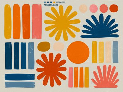 Retro Geometric Color Blocks Poster.