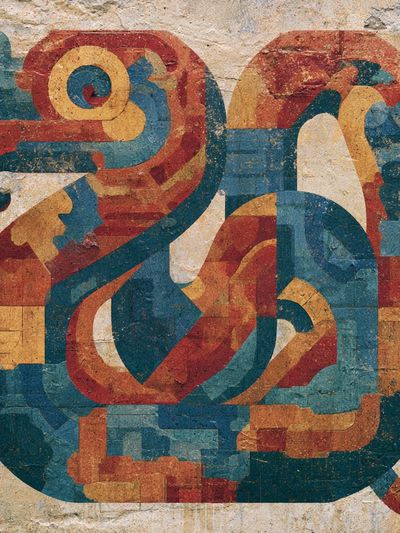 Abstract Geometric Mural Poster.