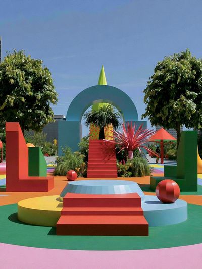 Colorful Geometric Garden Poster. poster
