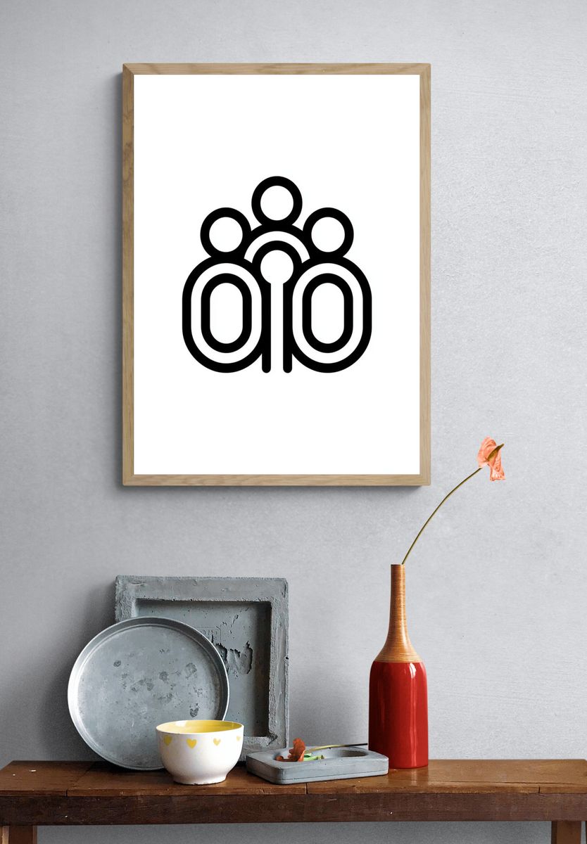 Abstract Monoline Figures Poster. — room view 3