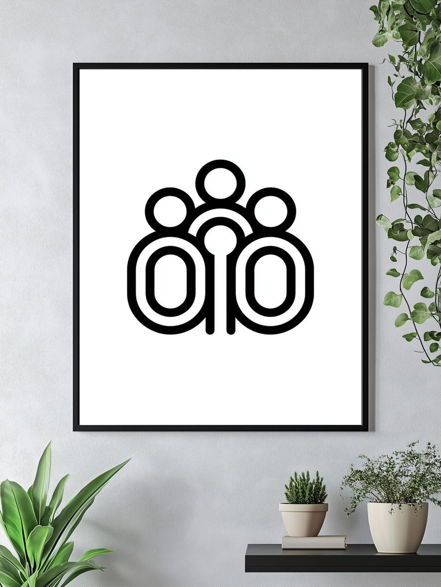 Abstract Monoline Figures Poster. — room view 4