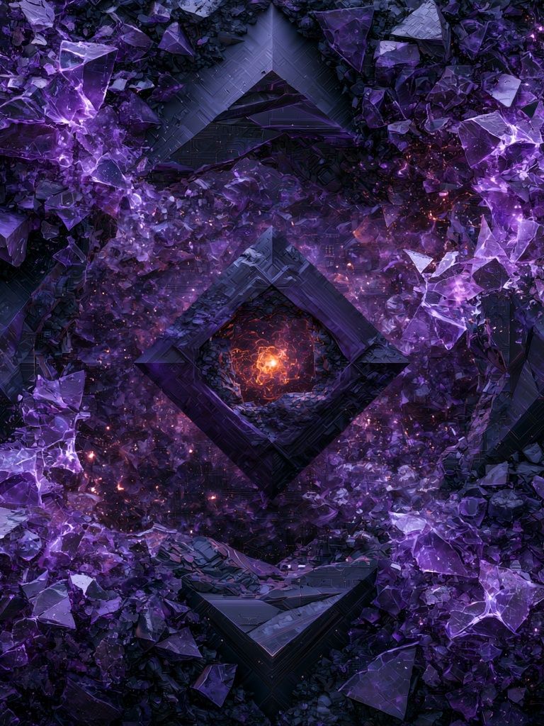 Cosmic Purple Crystal Abstract Poster. poster — abstract art