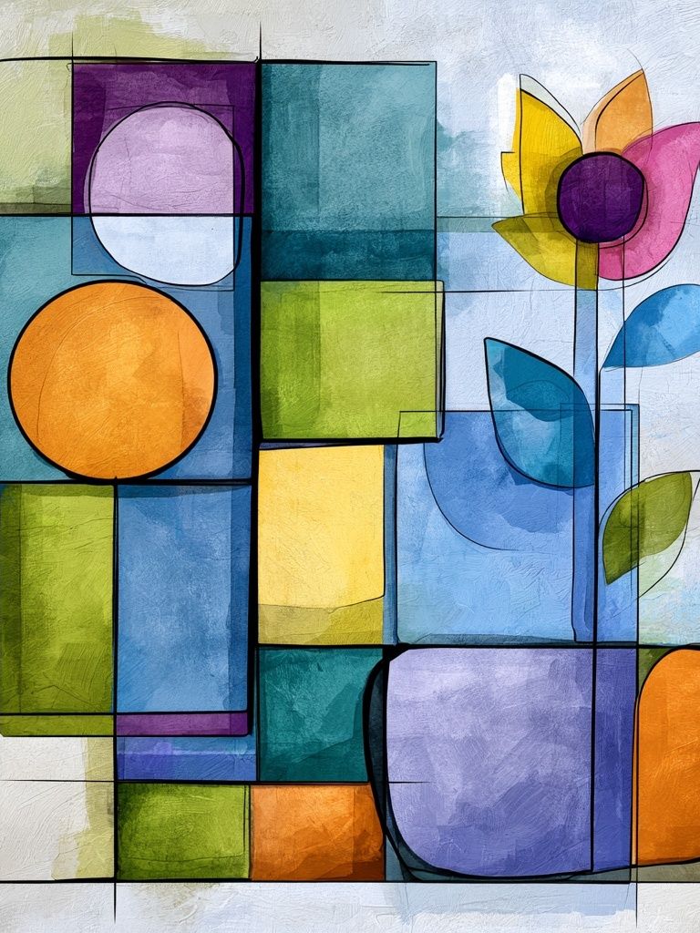 Geometric Floral Abstract Poster. poster — abstract art