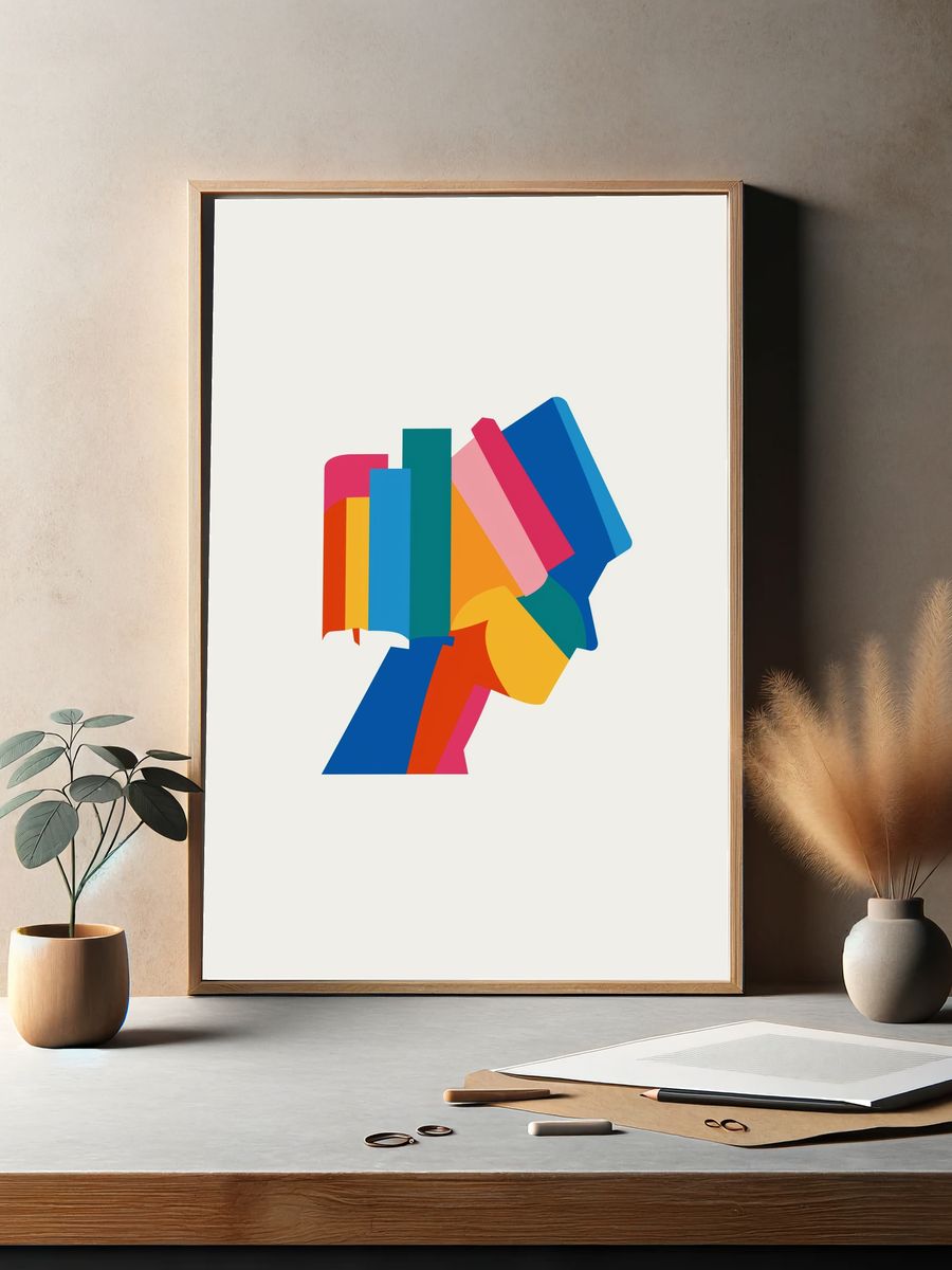 Color Block Abstract Poster. — room view 2