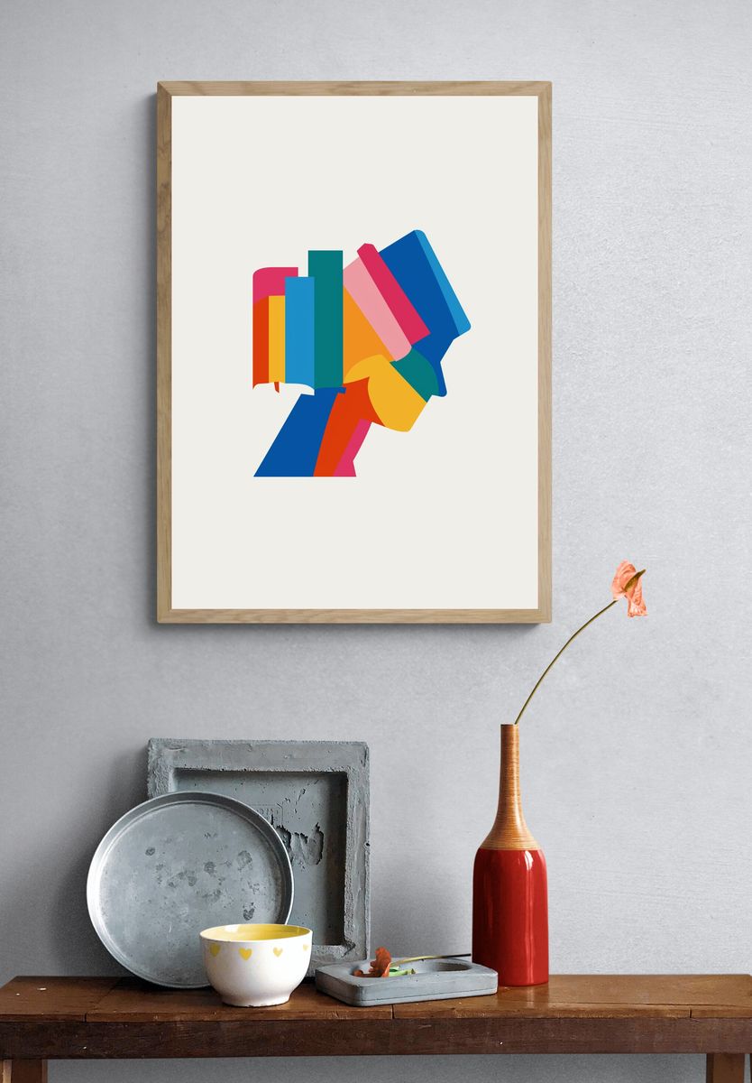 Color Block Abstract Poster. — room view 3