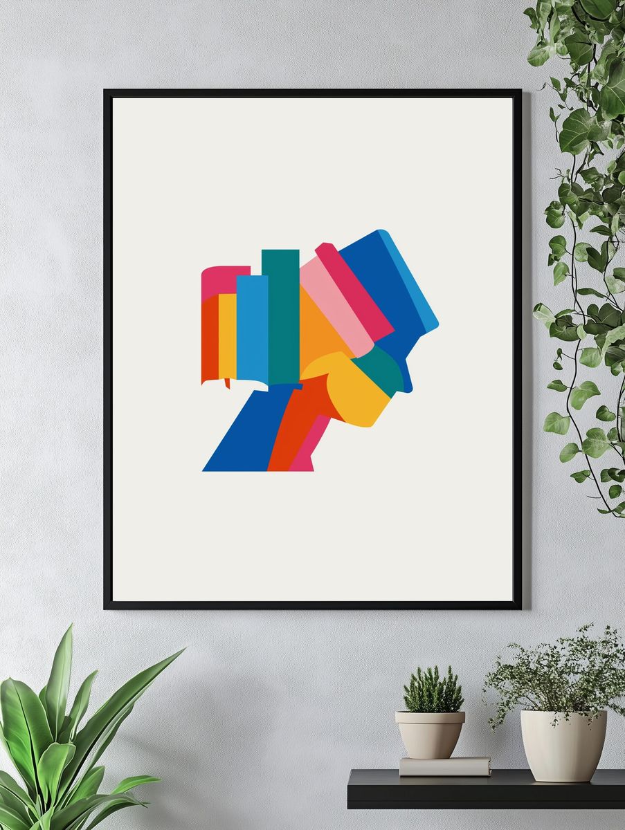 Color Block Abstract Poster. — room view 4