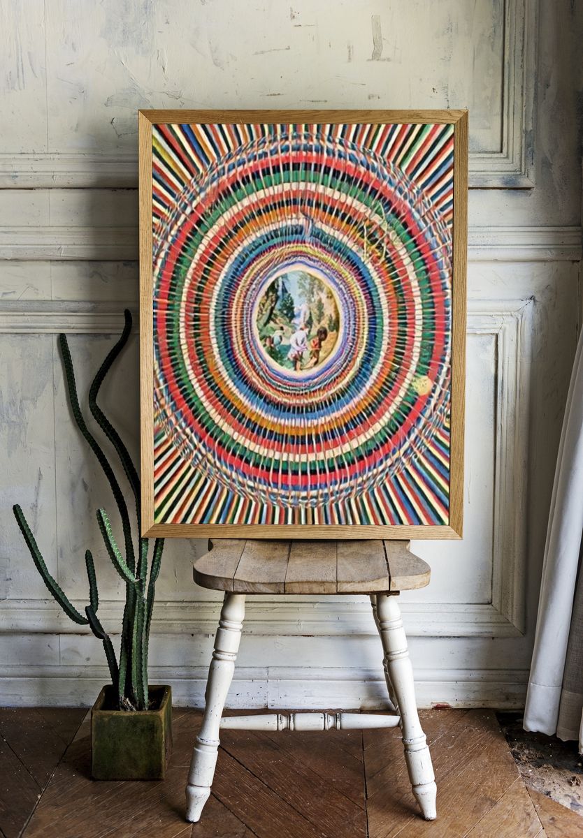 Colorful Circular Weave Poster. — room view 1