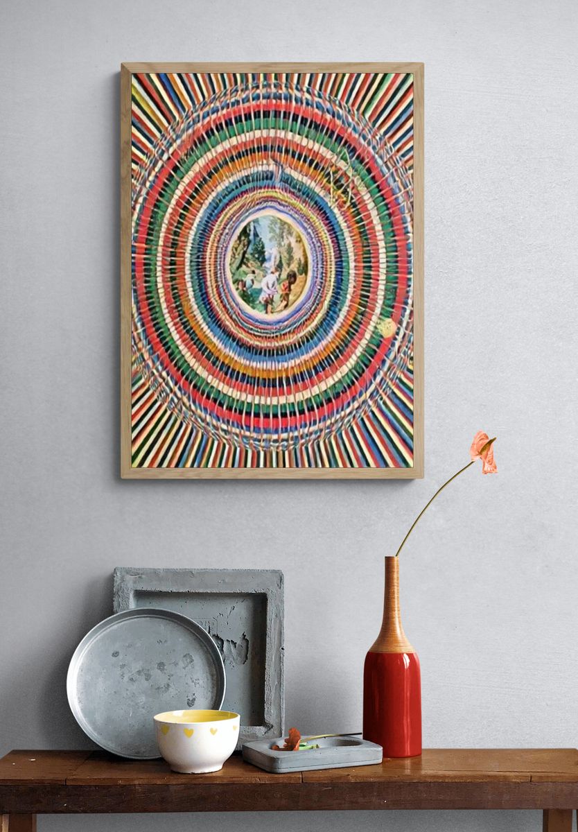 Colorful Circular Weave Poster. — room view 3