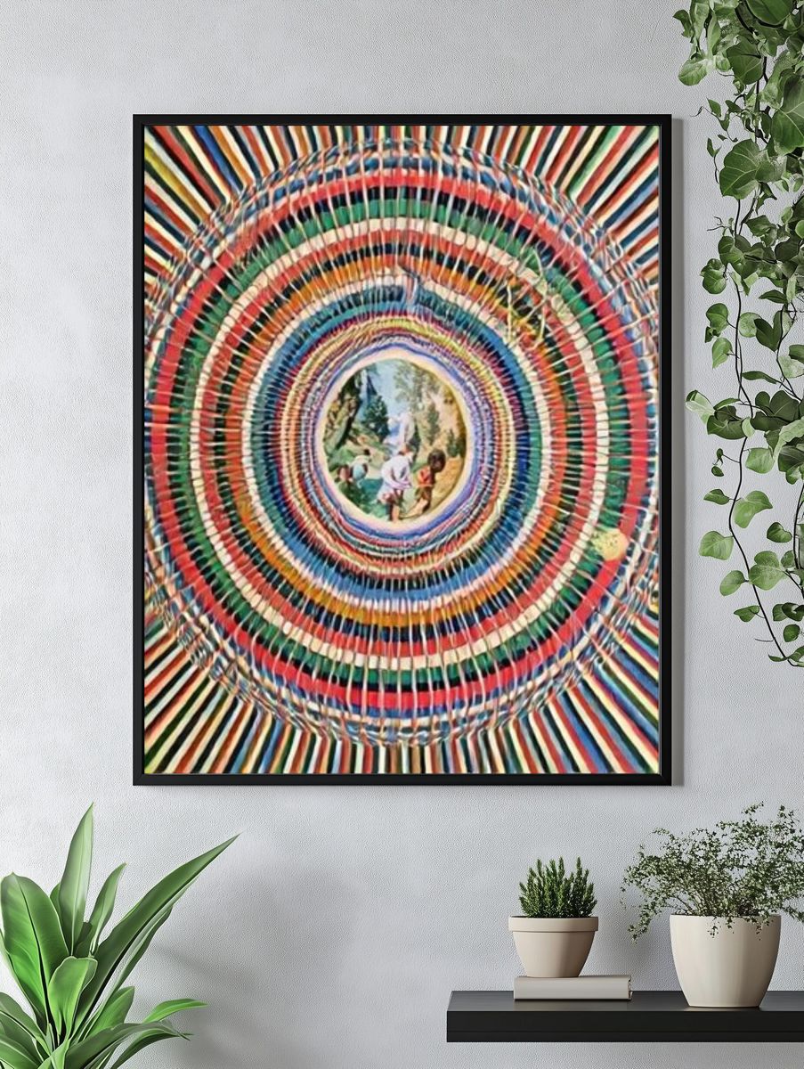 Colorful Circular Weave Poster. — room view 4