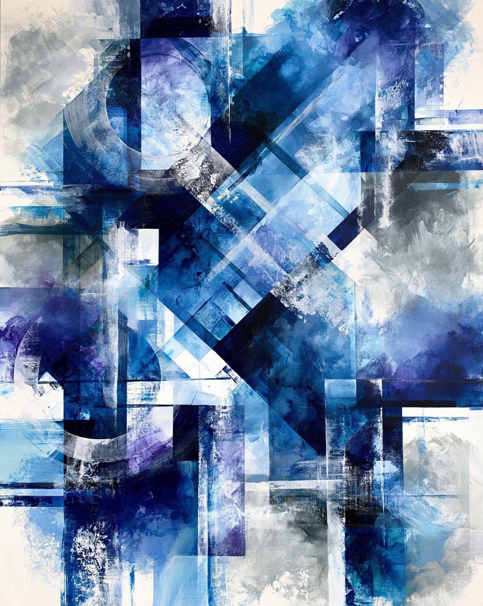 Blue Geometric Abstract Poster. poster — abstract art