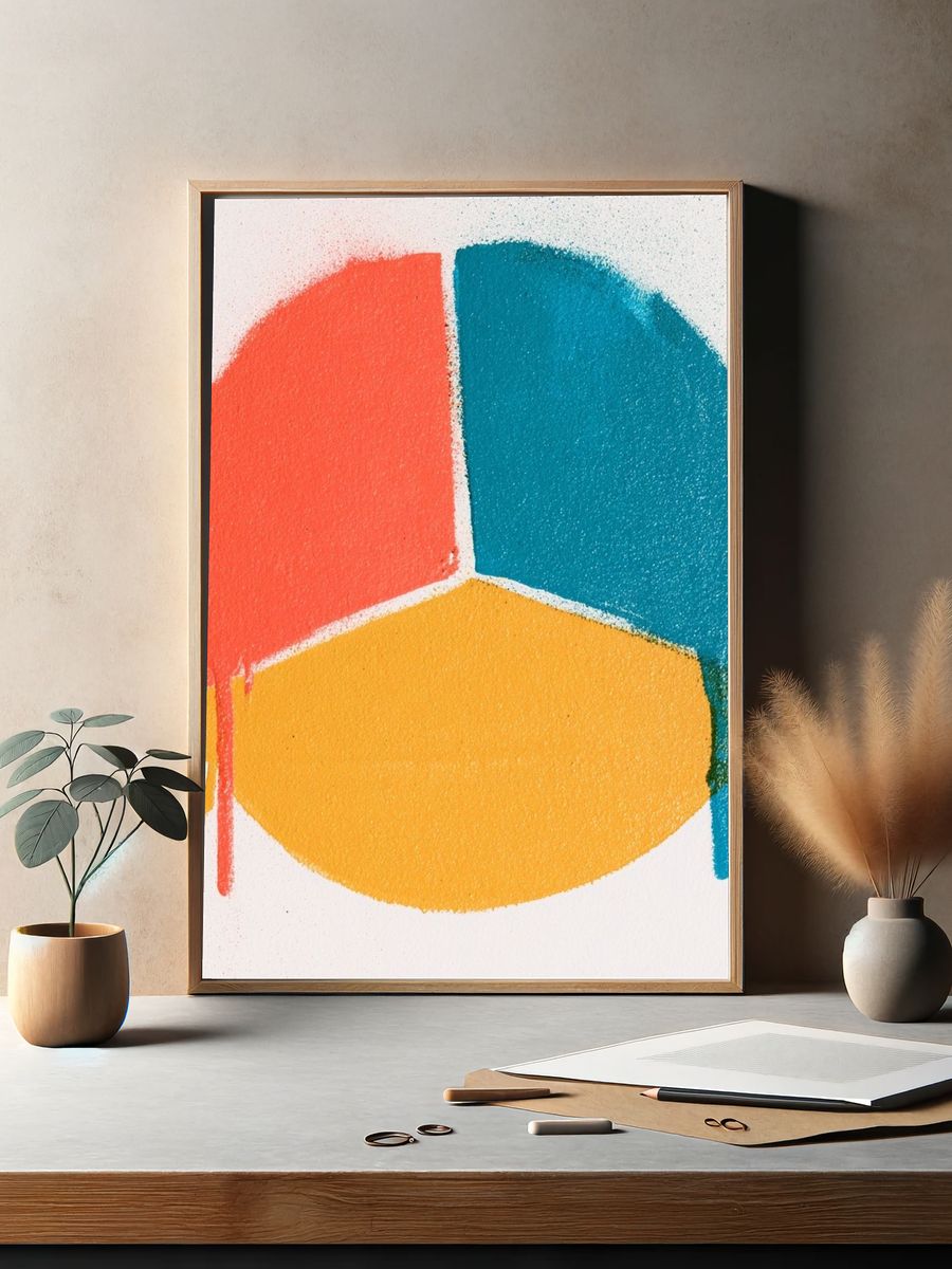 Color Block Circle Abstract Poster. — room view 2