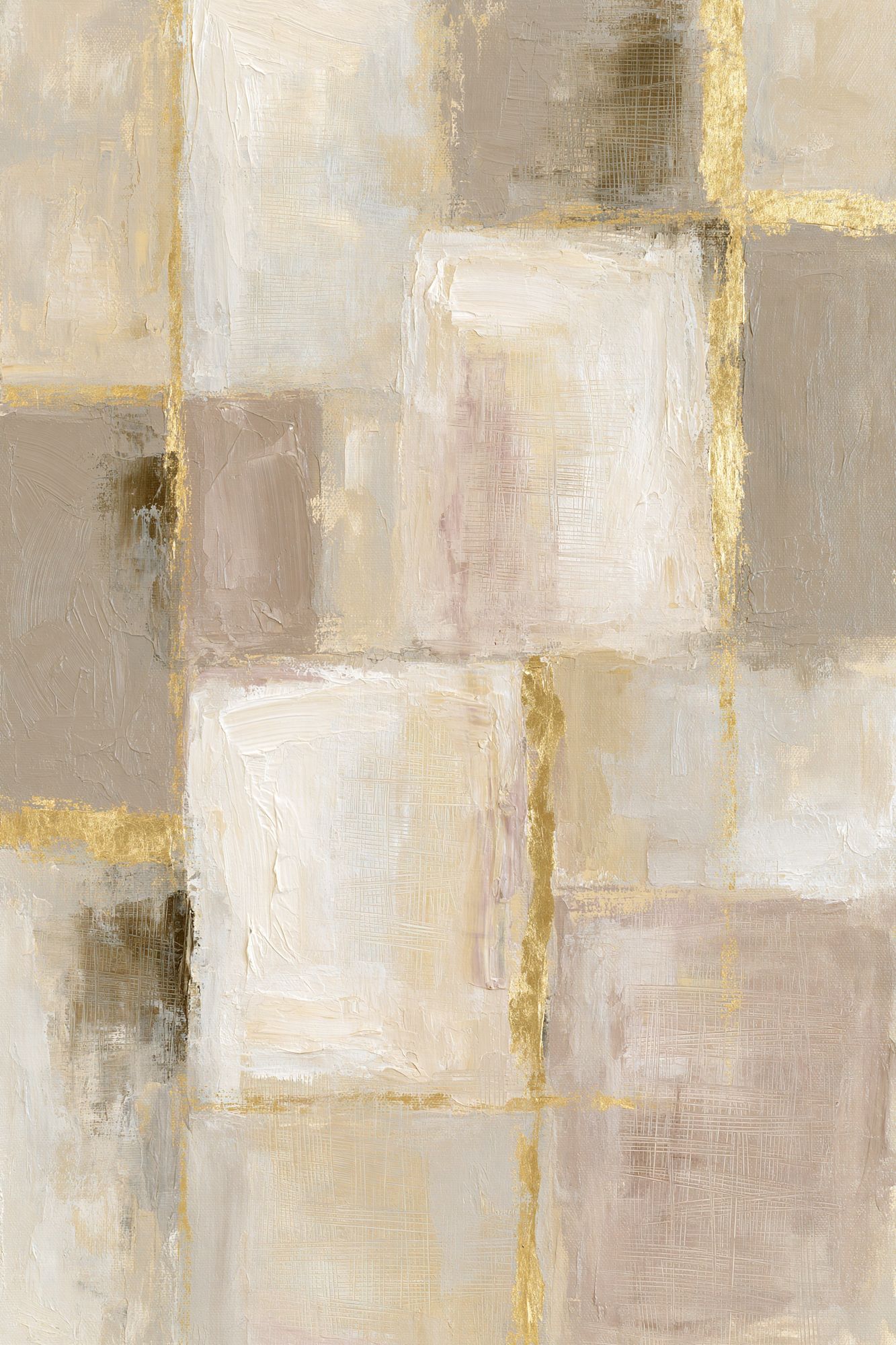 Neutral Gold Grid Abstract Poster. poster — abstract art