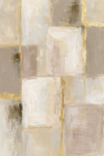 Neutral Gold Grid Abstract Poster.
