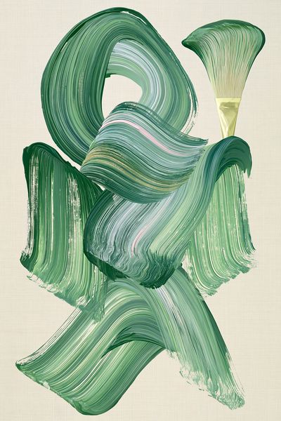 Emerald Brushstroke Abstract Poster.