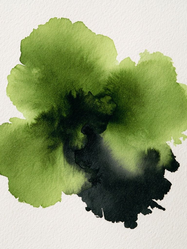 Green Ink Bloom Abstract Poster. poster detail