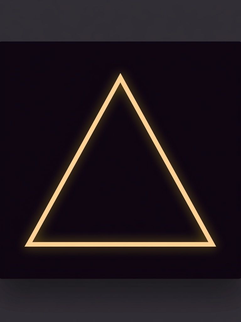 Glowing Triangle Minimalist Poster. poster detail