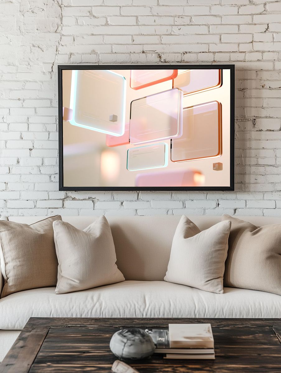 Pastel Glass Geometry Abstract Poster. room preview