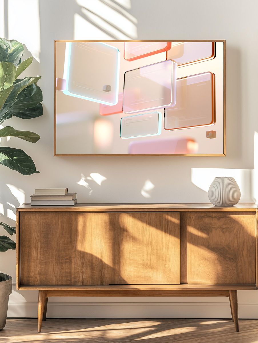 Pastel Glass Geometry Abstract Poster. — room view 3