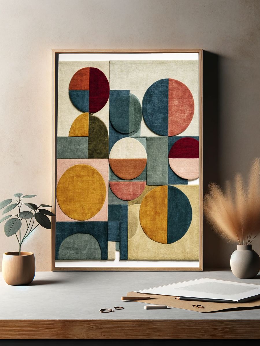 Geometric Velvet Circles Poster. — room view 2