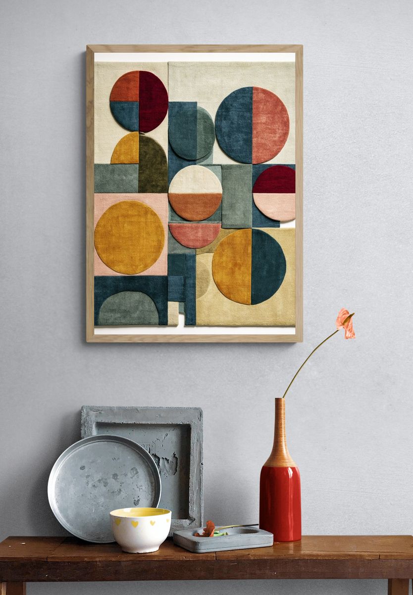 Geometric Velvet Circles Poster. — room view 3