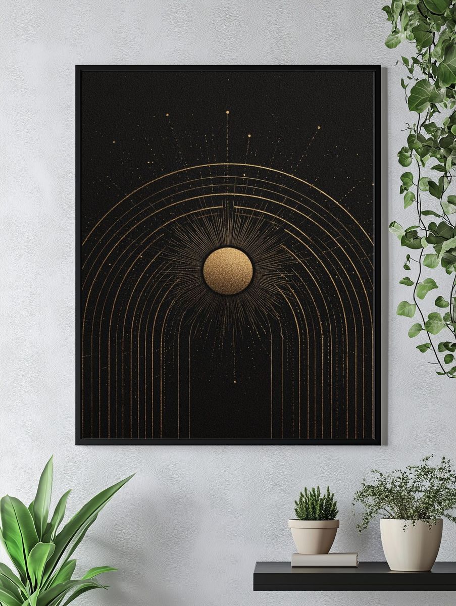 Golden Orb Abstract Poster. — room view 4
