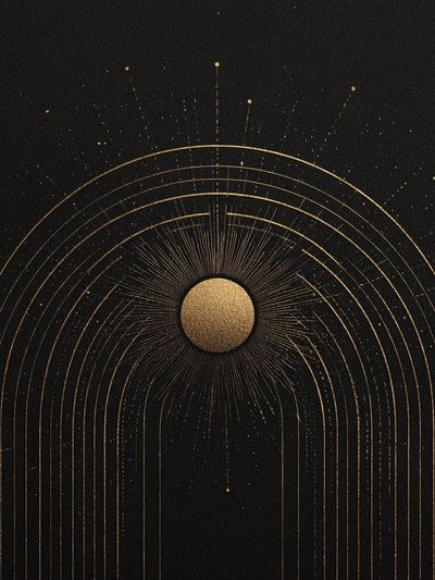 Golden Orb Abstract Poster. poster