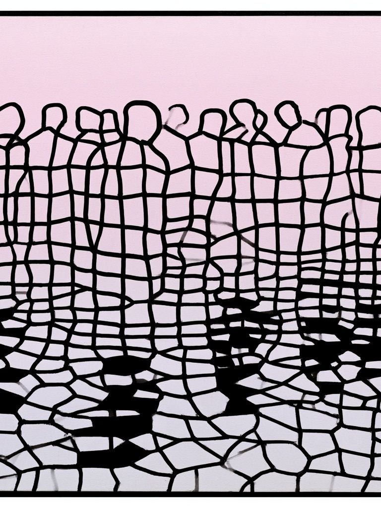 Cracked Grid Abstract Poster. poster — abstract art