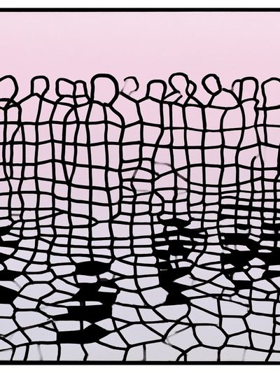 Cracked Grid Abstract Poster. poster