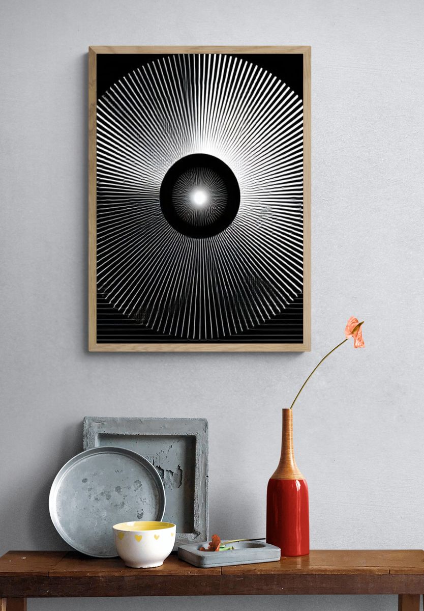 Radiant Optical Circle Poster. — room view 3