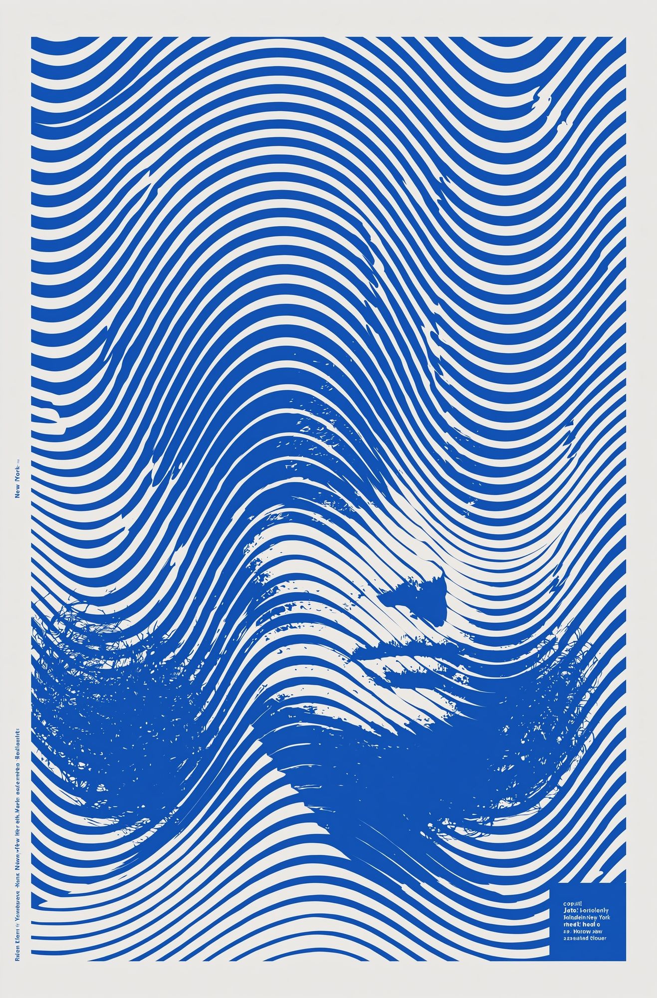 Blue Wave Optical Abstract Poster. poster detail