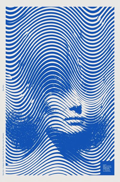 Blue Wave Optical Abstract Poster. poster