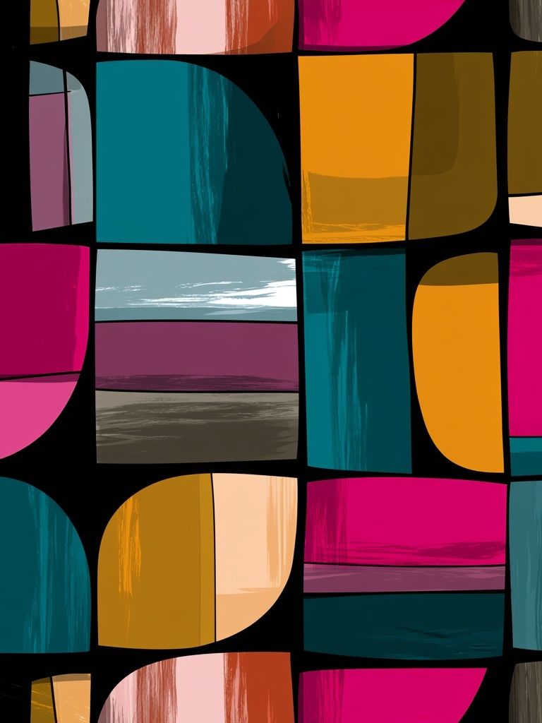 Color Block Mosaic Abstract Poster. poster — abstract art