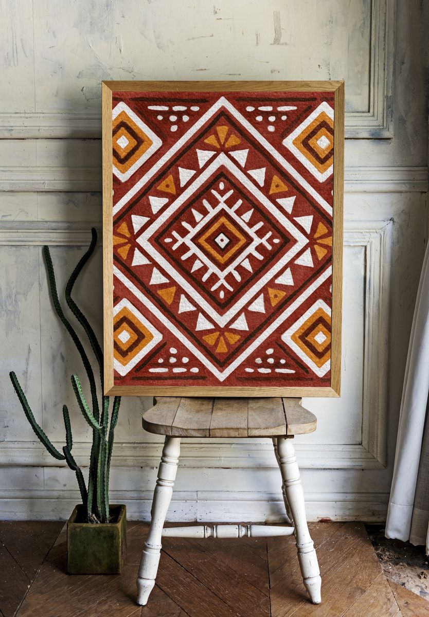 Geometric Tribal Pattern Poster. room preview