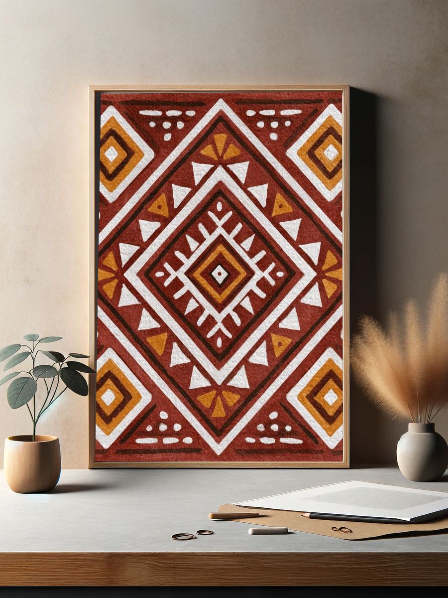 Geometric Tribal Pattern Poster. — room view 2