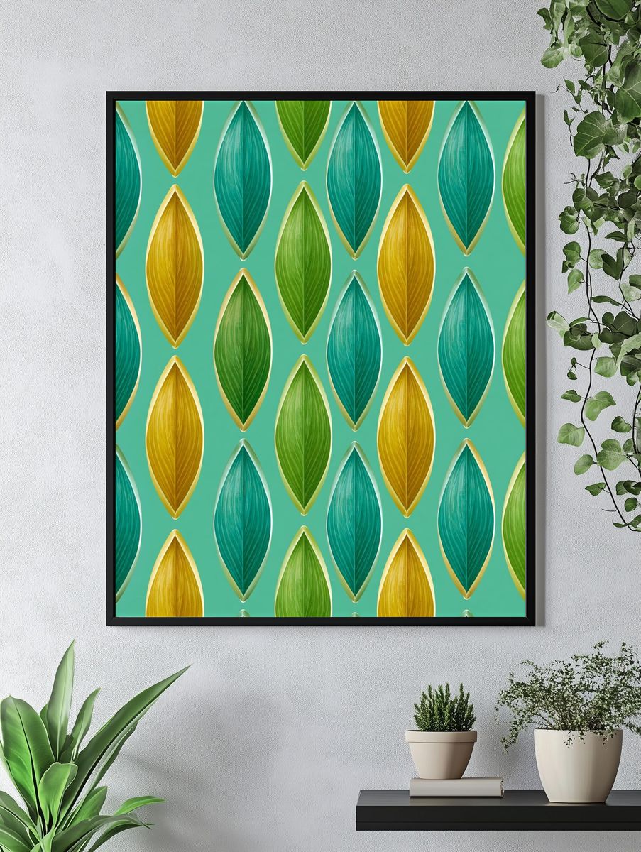 Leaf Pattern Abstract Print. — room view 4