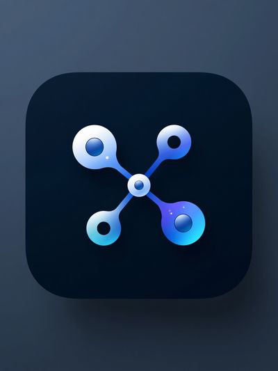 Blue Molecular Network Abstract Poster.