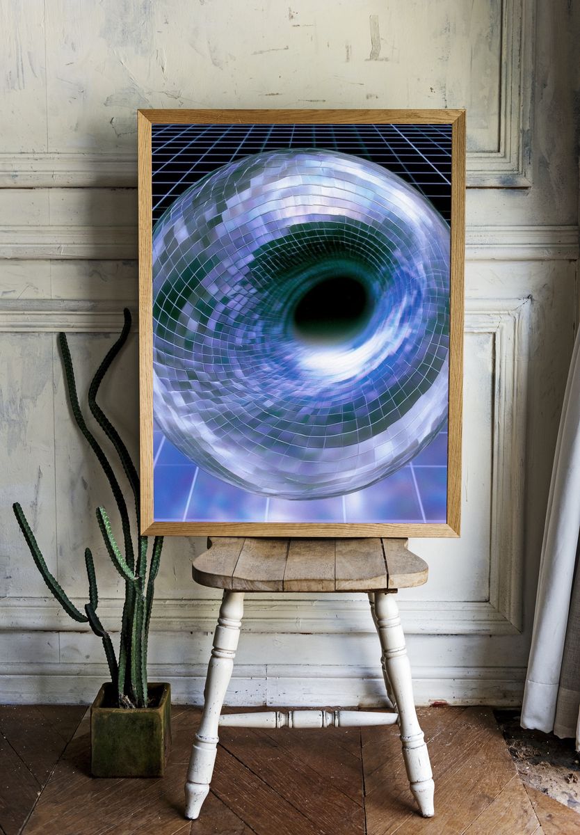 Chrome Tunnel Abstract Poster. room preview