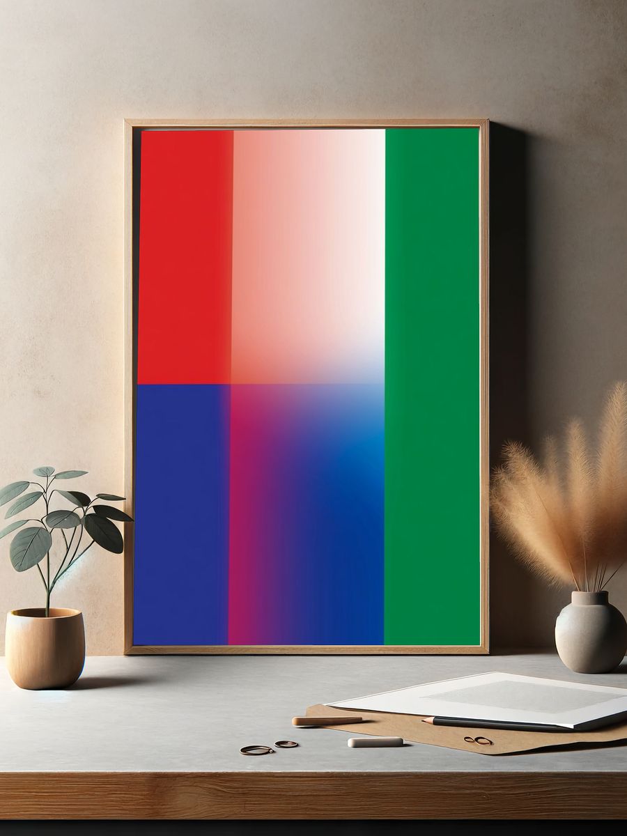 Color Block Gradient Abstract Poster. — room view 2