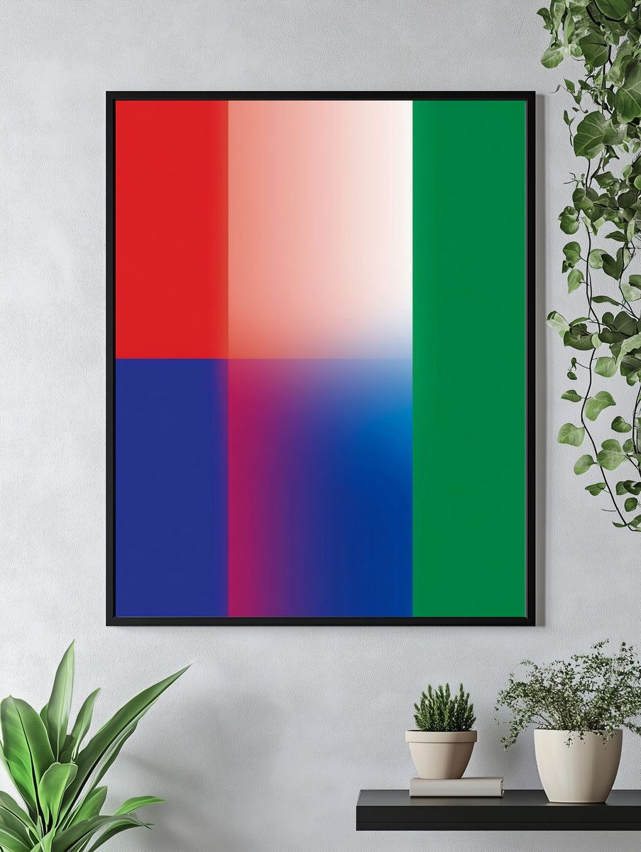 Color Block Gradient Abstract Poster. — room view 4
