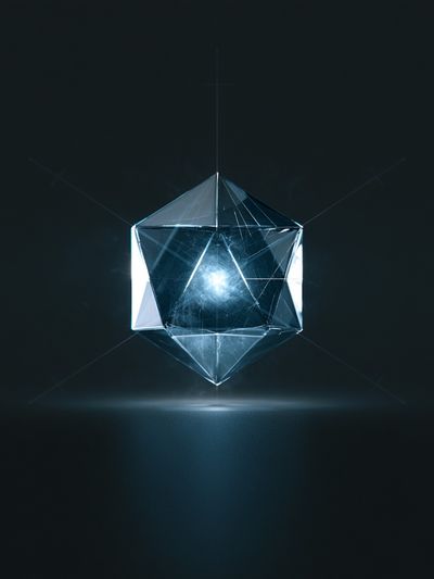 Glowing Crystal Geometric Poster.