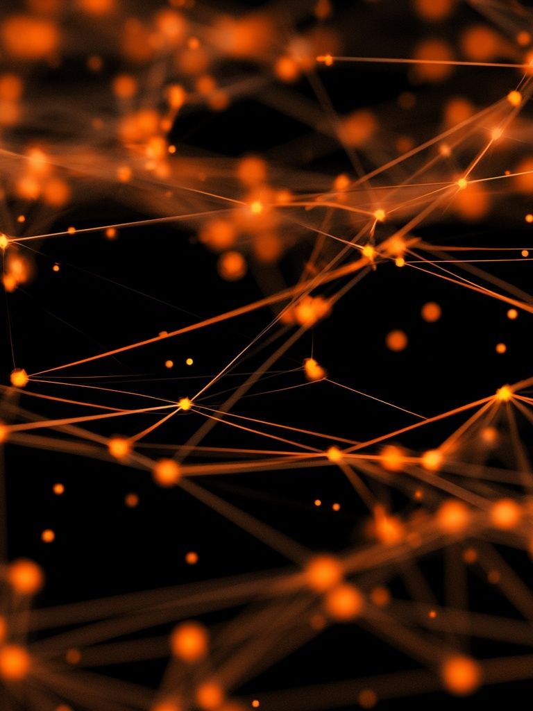 Glowing Orange Network Abstract Poster. poster detail