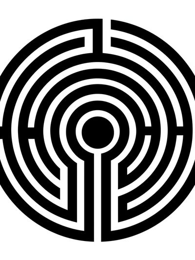 Circular Maze Minimalist Print.
