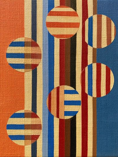 Retro Geometric Stripes Poster.