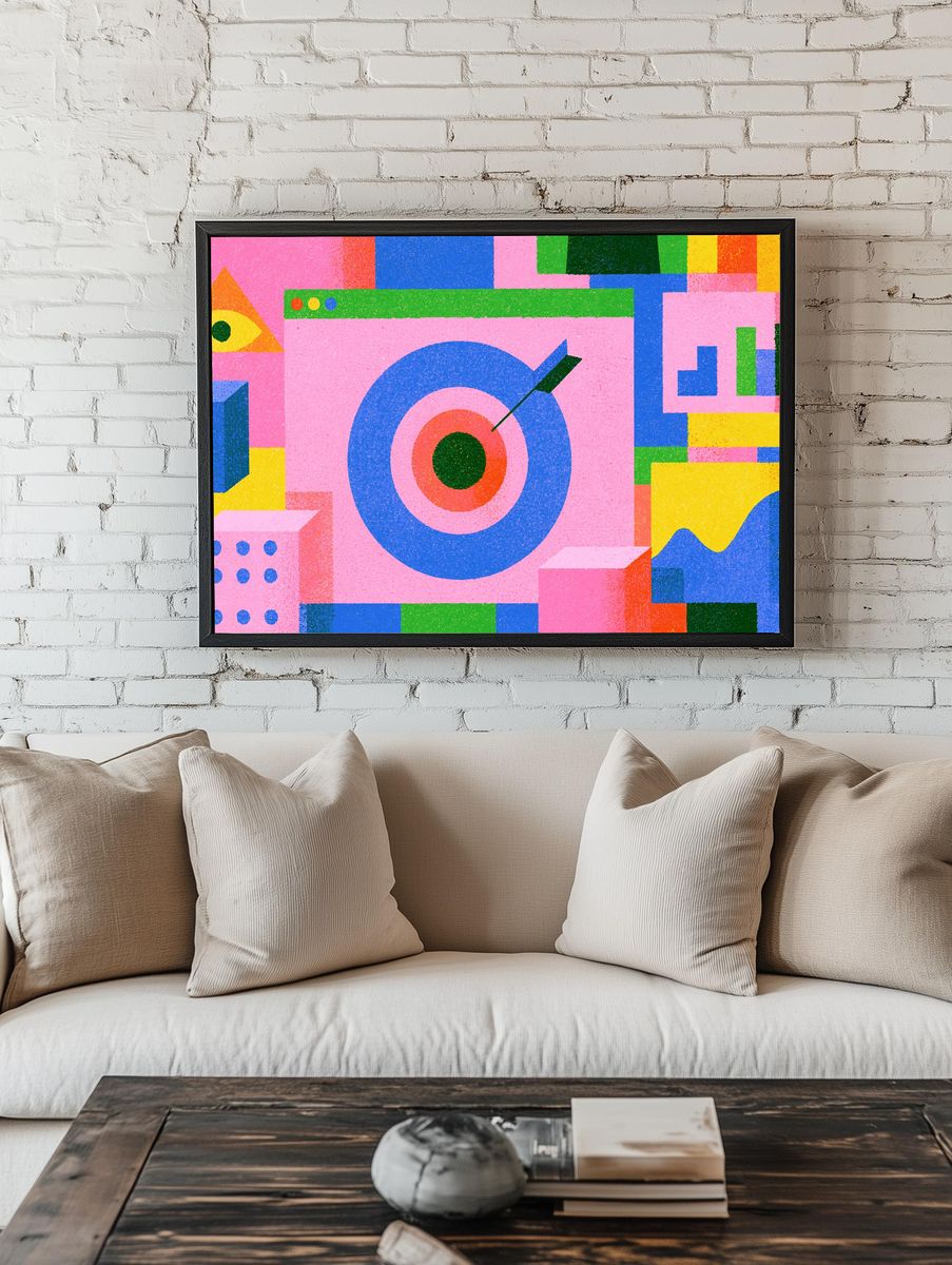Colorful Geometric Target Poster. — room view 1