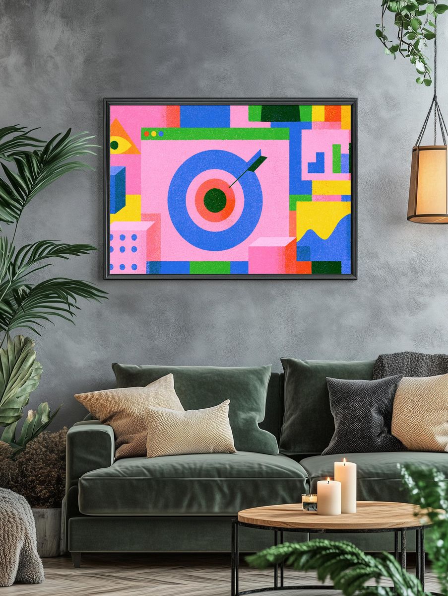 Colorful Geometric Target Poster. — room view 4