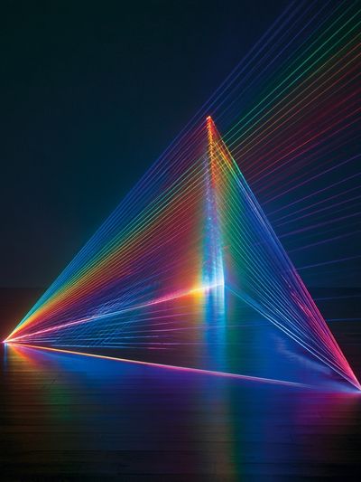 Neon Prism Geometry Poster. poster